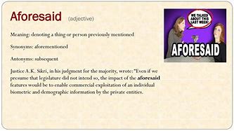 aforesaid