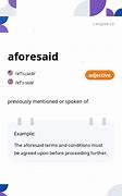 aforesaid